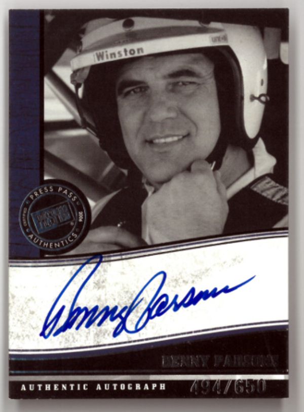 CTBL-035987 Benny Parson Signed 2006 Press Pass Authentics Legends Racing NASCAR on Card with Auto-494-650