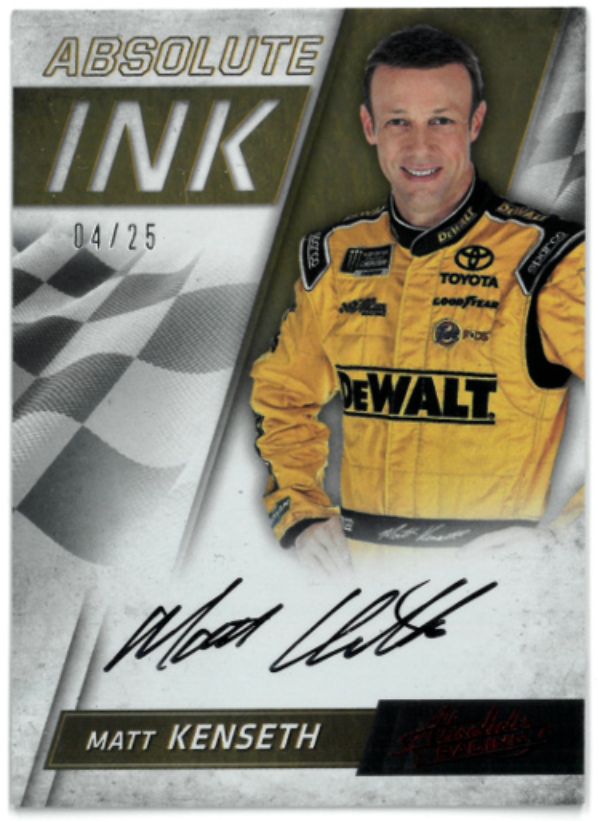 CTBL-035993 Matt Kenseth Signed 2017 Panini Absolute Racing Ink NASCAR on Card with Auto No.A1-Mk-04-25