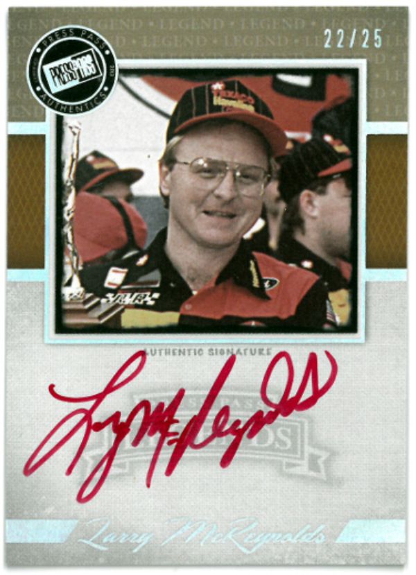 CTBL-035995 Larry Mcreynolds Signed 2013 Press Pass Authentics NASCAR Legends on Card with Auto No.Lg-Lm-22-25
