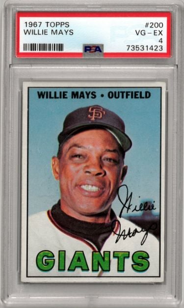 CTBL-036006 Willie Mays 1967 Topps Baseball Card with No.200-PSA Graded 4 Vg-Ex San Francisco Giants -  RDB Holdings & Consulting, CTBL_036006