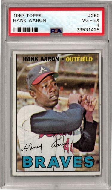 CTBL-036008 Hank Aaron 1967 Topps Baseball Card with No.250-PSA Graded 4 Vg-Ex Atlanta Braves -  RDB Holdings & Consulting, CTBL_036008