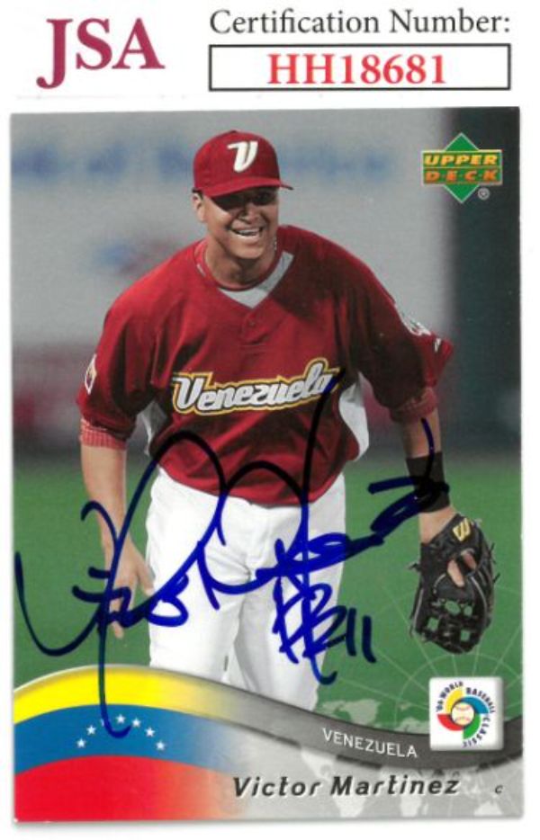 CTBL-036062 Victor Martinez Signed 2006 Upper Deck 06 World Baseball Classic on Card with Auto No.49-JSA No.HH18681 Venezuela