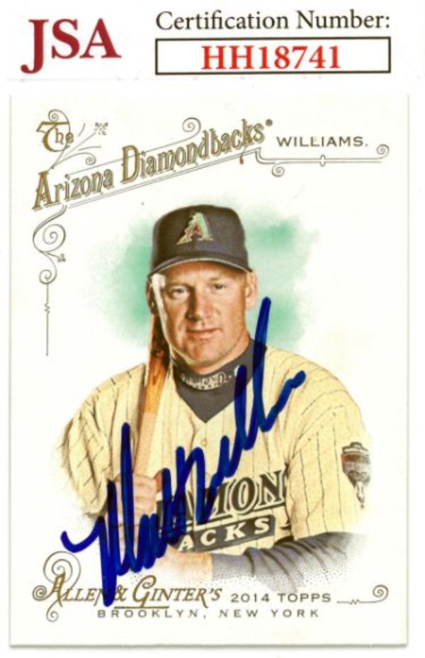 CTBL-036066 Matt Williams Signed 2014 Topps Allen & Ginters Baseball on Card with Auto No.15-JSA No.HH18741 Arizona Diamondbacks