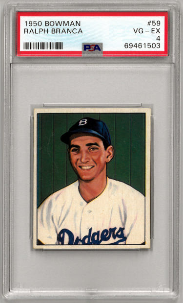 CTBL-035755 Ralph Branca 1950 Bowman Baseball Card with No.59-PSA Graded 4 Vg-Ex Brooklyn Dodgers -  RDB Holdings & Consulting, CTBL_035755