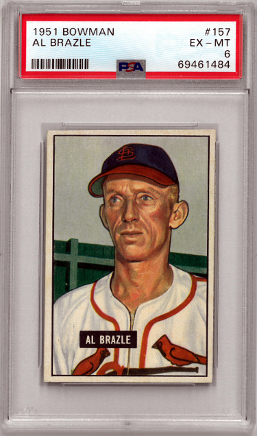 CTBL-035766 Al Brazle 1951 Bowman Baseball Card with No.157-PSA Graded 6 Ex-Mt St. Louis Cardinals -  RDB Holdings & Consulting, CTBL_035766