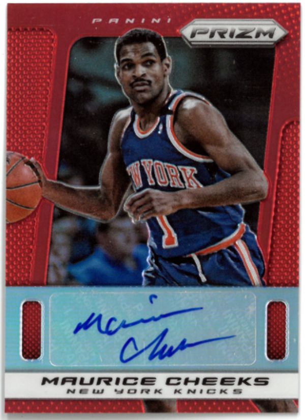 CTBL-035785 Maurice Cheeks Signed 2013-2014 Panini Red Prizm Auto Card with No.154-15-49 New York Knicks