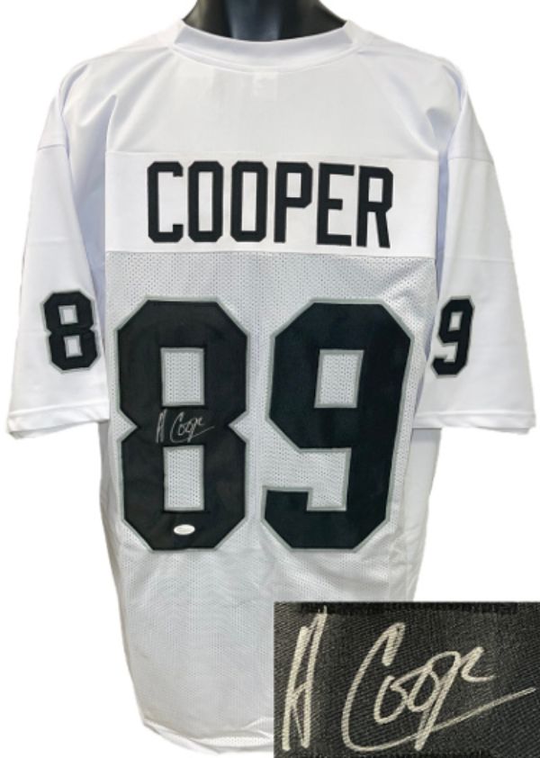 CTBL-035809 Amari Cooper Signed Oakland White Custom Stitched Pro Style Football Jersey with Xl-JSA Witnessed No.Wp588236
