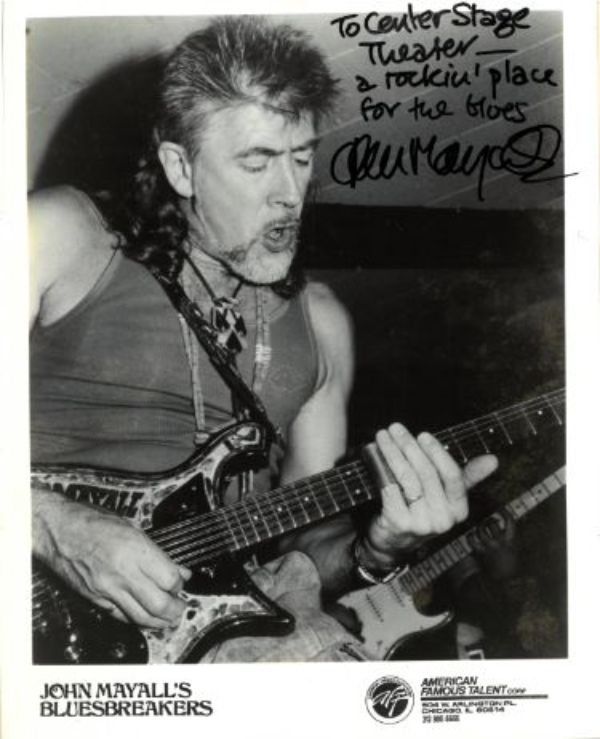 CTBL-035829 8 x 10 in. John Mayall Signed Bluesbreakers B&W Press Promo Photo with Bas to Center Stage Theatre, A Rockin Place for The Blues
