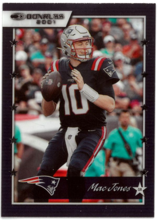 CTBL-035848 Mac Jones 2021 Panini Clearly Donruss Retro 2000 Silver Holo Rookie Card with RC No.01-20 New England Patriots