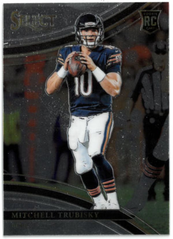 CTBL-035874 Mitchell Trubisky 2017 Panini Select Field Level Silver Prizm Rookie Card with RC No.253 Chicago Bears