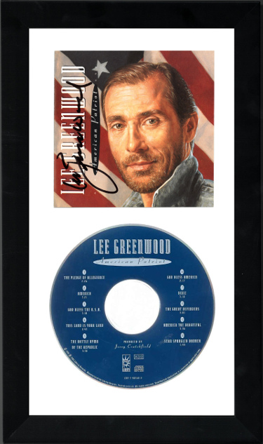 Picture of RDB Holdings & Consulting CTBL-f26516 6.5 x 12 in. Lee Greenwood Signed 1992 American Patriot Album Cover Booklet with Card Custom Framing-JSA No.GG08317