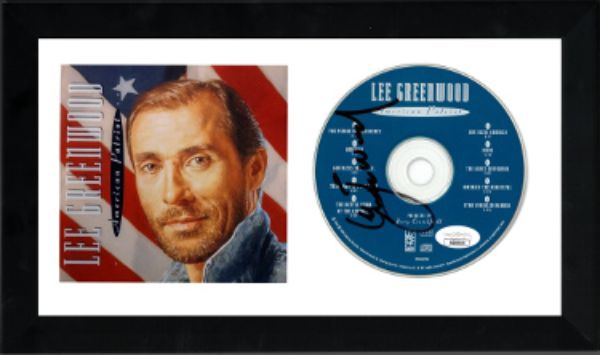 Picture of RDB Holdings & Consulting CTBL-f35870 6.5 x 12 in. Lee Greenwood Signed 1992 American Patriot Album Card with Booklet Custom Framing-JSA No.GG08316