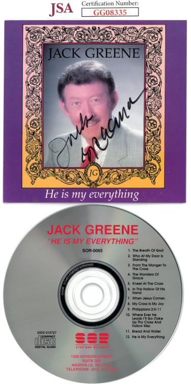 CTBL-026603 Jack Greene Signed 1991 He is My Everything Album Cover with CD & Case - JSA No.GG08335