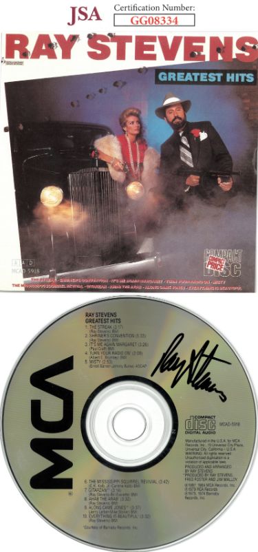 CTBL-026604 Ray Stevens Signed 1987 Greatest Hits Album CD with Cover Booklet & Case - JSA No.GG08334
