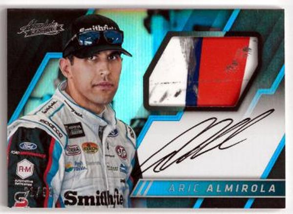 CTBL-036182 Aric Almirola Signed 2017 Panini Absolute Racing NASCAR On Card Auto - 21-99 No.AMS-AA