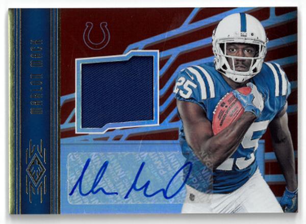 CTBL-036191 Marlon Mack Signed 2017 Panini Phoenix Rookie Auto-Patch Card RC No.RAJ-MM 38-99 - Indianapolis Colts