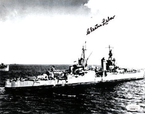 CTBL-034130 8 x 10 in. Cleatus Lebow Signed WWII Vintage B&W Photo - JSA No.AC92787 - Survivor-USS Indianapolis 1945