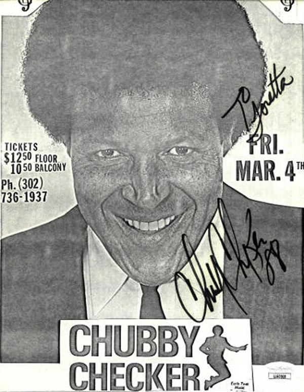 CTBL-031842 7.5 x 10 in. Chubby Checker The Twist Page to Loretta Signed Photo - JSA No.LL60569
