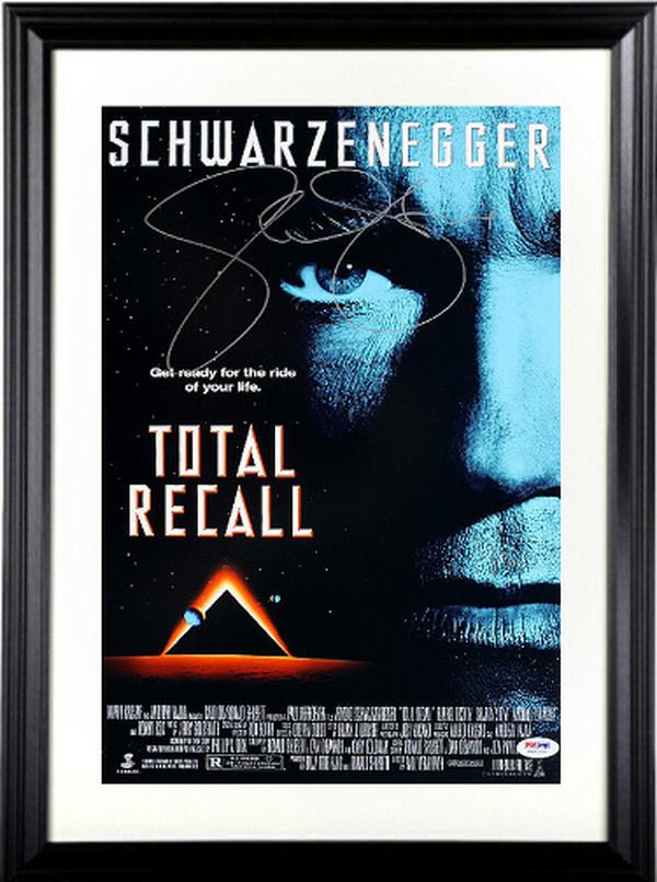 CTBL-F19834 11 x 17 in. Sharon Stone Signed Total Recall Movie Poster Custom Framing with Arnold Schwarzenegger - PSA Hologram -  RDB Holdings & Consulting, CTBL_F19834