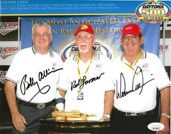 CTBL-027393 8 x 10 in. The Alabama Gang Bobby Allison, Donnie Allison, Red Farmer Signed NASCAR Photo - JSA No.FF97835 -  RDB Holdings & Consulting, CTBL_027393