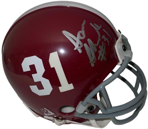 CTBL-036376 Sam Shade Signed Alabama Crimson Tide Riddell No.31 Mini Helmet - COA