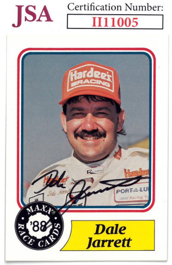 CTBL-036412 Dale Jarrett Signed 1988 Maxx Charlotte Hardees Racing NASCAR on Card Auto - No.61 - JSA No.II11005 -  RDB Holdings & Consulting, CTBL_036412