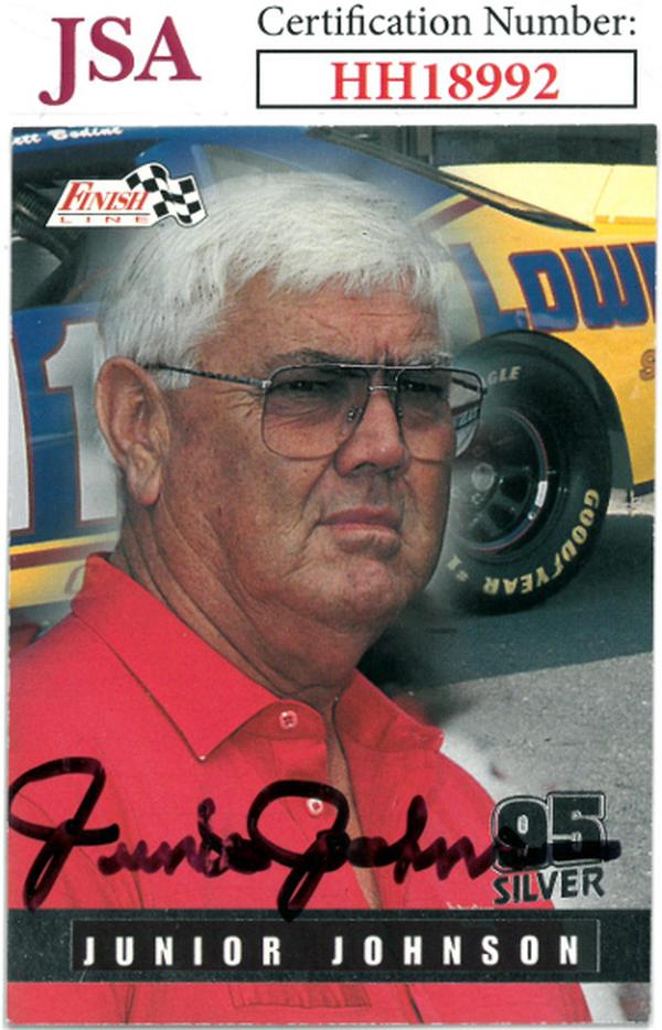 CTBL-036425 Junior Johnson Signed NASCAR 1995 Finish Line Racing on Card Auto - No.108 - JSA No.HH18992