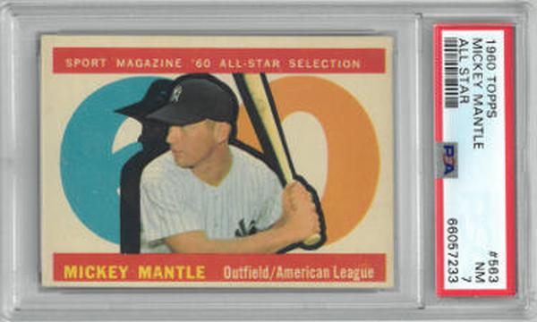 CTBL-036438 Mickey Mantle 1960 Topps All Star New York Yankees Baseball Card - No.563 - PSA Graded 7 NM -  RDB Holdings & Consulting, CTBL_036438