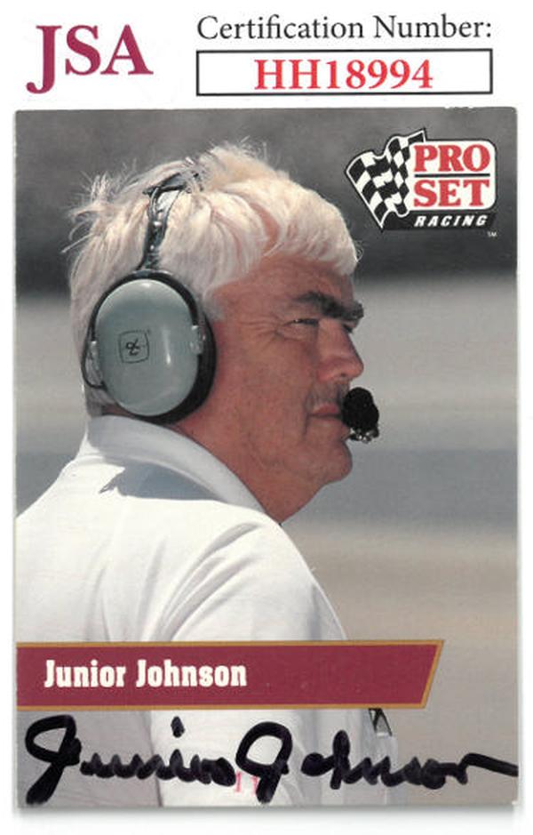 CTBL-036446 Junior Johnson Signed NASCAR 1991 Pro Set Racing on Card Auto - No.45 - JSA No.HH18994