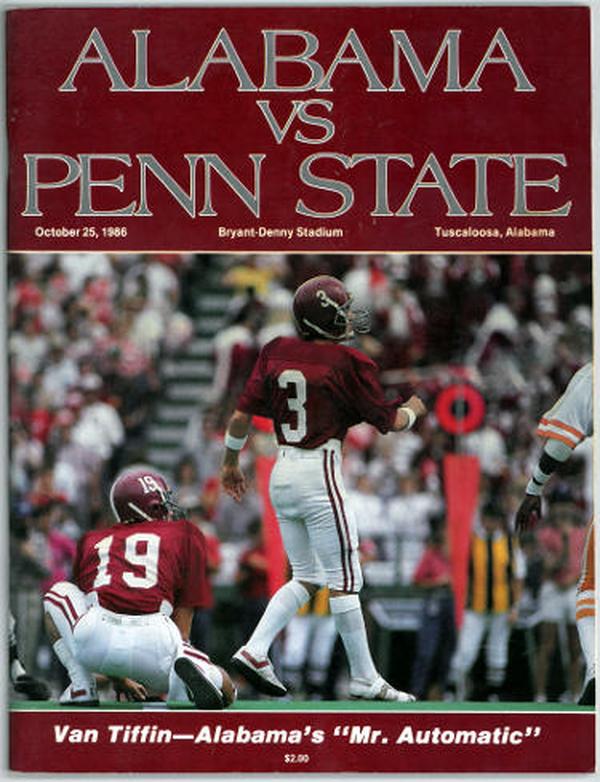 CTBL-036465 Alabama Crimson Tide vs Penn State Nittany Lions College Football Game Program - October 25, 1986