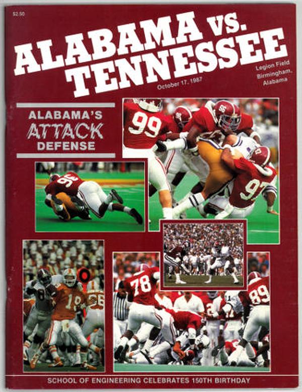 CTBL-036466 Alabama Crimson Tide vs Tennessee Volunteers College Football Game Program - October 17, 1987