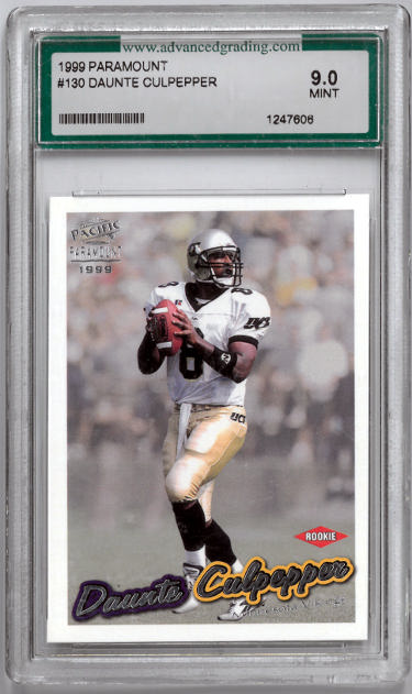 CTBL-036337 Daunte Culpepper 1999 Pacific Paramount Minnesota Vikings Rookie Card RC - No.130 - Advanced Grading Graded 9.0 Mint