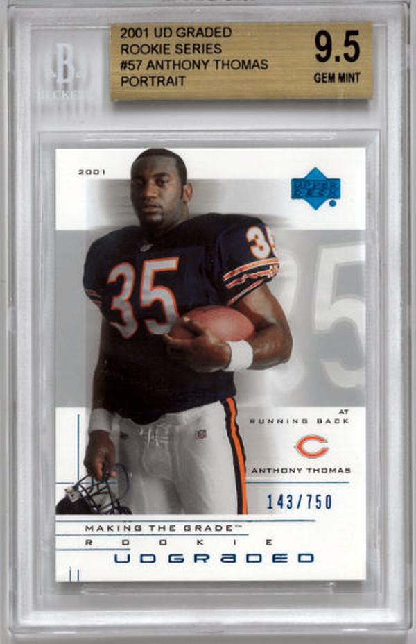 CTBL-036339 Anthony Thomas 2001 Upper Deck Rookie Series Portrait Card RC - No.57 - Beckett BGS Graded 9.5 Gem Mint