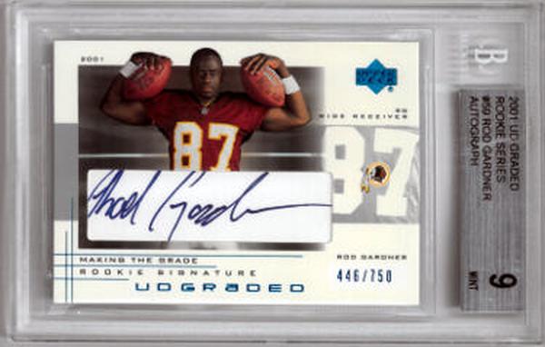 CTBL-036340 Rod Gardner 2001 Upper Deck Rookie Washington Commanders Series Card RC - No.59 - Beckett BGS Graded 9 Mint