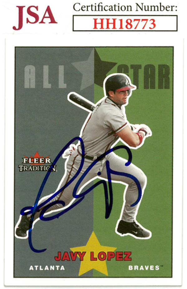 CTBL-036350 Javy Lopez Signed 2003 Fleer Tradition Update Atlanta Braves Baseball on Card Auto - No.U230 - JSA No.HH18773