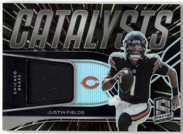 CTBL-036705 Justin Fields Chicago Bears 2022 Panini Spectra Catalysts Jersey Relic Card No.CAT-JFI-75