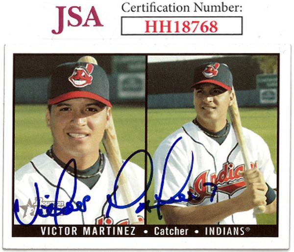CTBL-036532 Victor Martinez Signed Cleveland Guardians 2003 Bowman Heritage Baseball On Card Auto No.167 - JSA No.HH18768