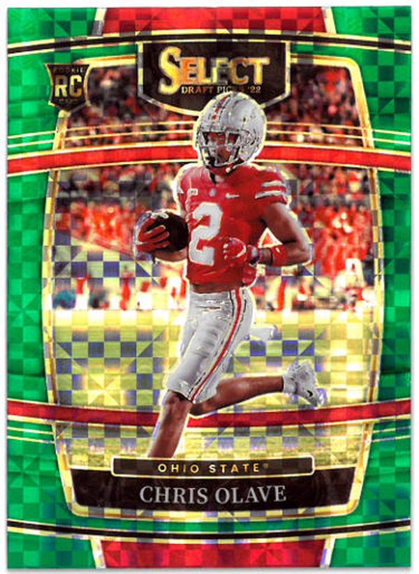 CTBL-036556 Chris Olave Ohio State-Saints 2022 Panini Select Draft Picks Concourse Level Green Squares Prizm Rookie Card RC No.5