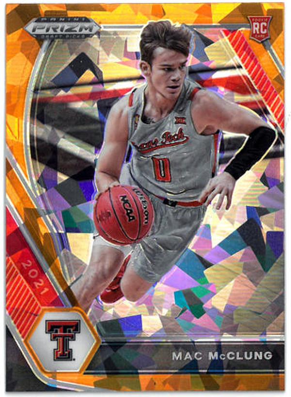 CTBL-036570 Mac McClung Texas Tech-76ers 2021 Panini Prizm Draft Picks Orange Cracked Ice Rookie Card RC No.39