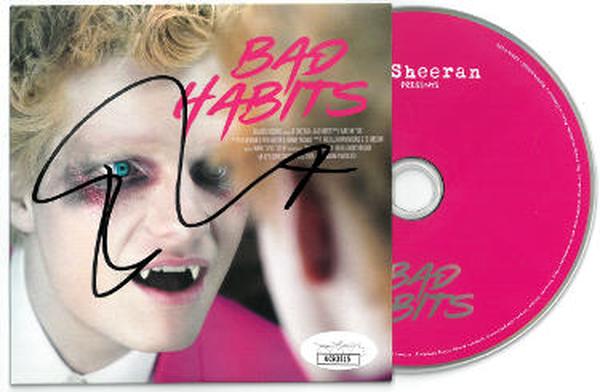 CTBL-032012 Ed Sheeran Signed 2021 Bad Habits Atlantic Records CD Single Cover with CD - JSA No.AC92515