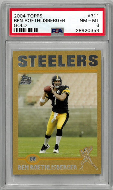 RDB Holdings & Consulting CTBL-036738 Ben Roethlisberger Pittsburgh Steelers 2004 Topps Gold Rookie Card RC No.311-499 - PSA Graded 8 NM-MT