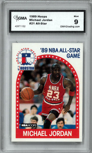CTBL-036741 Michael Jordan Chicago Bulls 1989-1990 NBA Hoops Card No.21 - GMA Graded 9 Mint -  RDB Holdings & Consulting, CTBL_036741