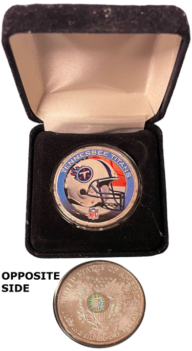 CTBL-036764 Tennessee Titans 1 oz 999 NFL Fine Silver American Eagle Dollar 1 Coin -  RDB Holdings & Consulting, CTBL_036764