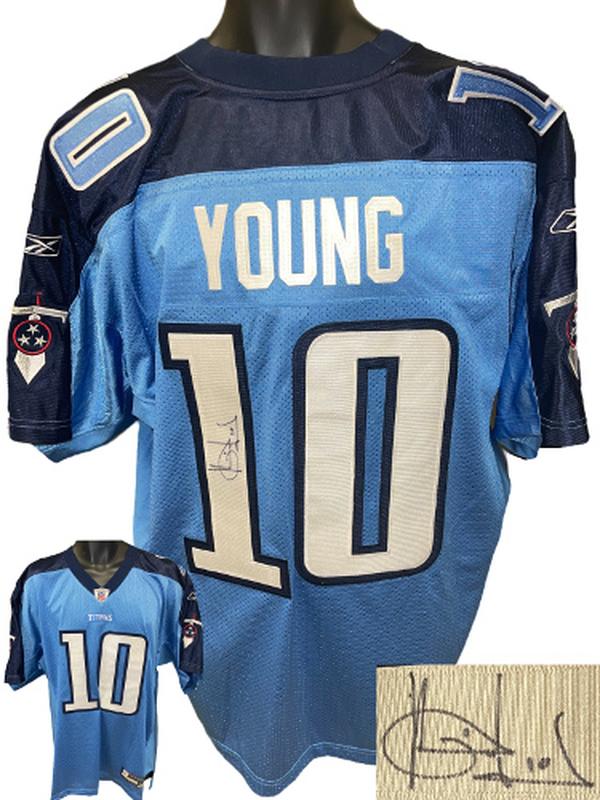 CTBL-036767 Vince Young Signed Tennessee Titans Authentic Reebok Onfield NFL Equipment Jersey No.10 - Beckett Review