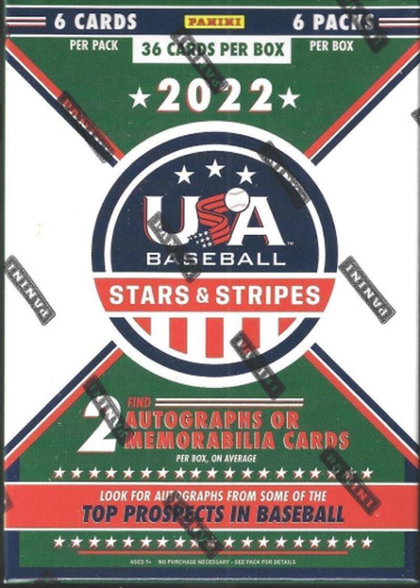 CTBL-036800 2022 Panini USA Stars & Stripes Baseball Blaster Box - 2 Autos-Memorabilia Per Box - Pack of 6 - 6 Cards per Pack -  RDB Holdings & Consulting, CTBL_036800