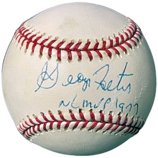 CTBL-037151 George Foster Signed Rawlings Official Major League Baseball - NL MVP 1977 Very Minor Tone Spots