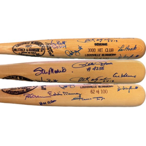 Picture of RDB Holdings CTBL-036879 3000 Hit Club Signed H&B Baseball Bat - 12-Sigs Hank Aaron&#44; Willie Mays&#44; Stan Musial&#44; Pete Rose & George Brett