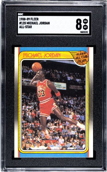 CTBL-036883 Michael Jordan 1988-1989 Fleer All-Star Card - No.120 SGC Graded 8 NM-MT Chicago Bulls -  RDB Holdings, CTBL_036883