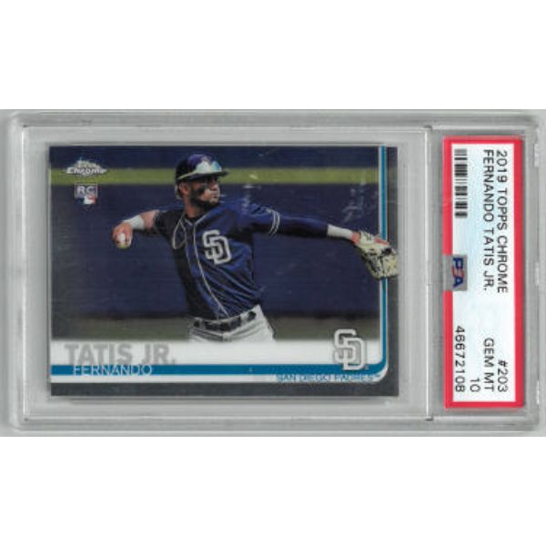 CTBL-036948 Fernando Tatis, Jr. 2019 Topps Chrome Rookie Card - No.203 PSA Graded 10 Gem Mint San Diego Padres