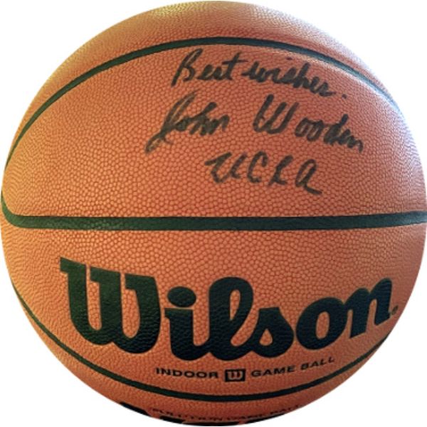 Picture of RDB Holdings CTBL-036981 John Wooden Signed Wilson Indoor Game NCAA Licensed Basketball